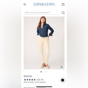 J. McLaughlin Lightweight Ivory Bone Stretch Skinny Jeans Pants Gently Used